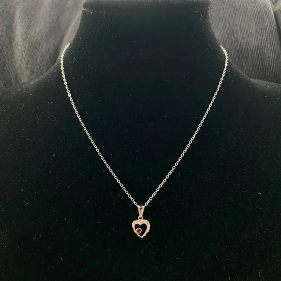 Tiny Heart Pendant on Silver 925 Necklace - Picture 1 of 8